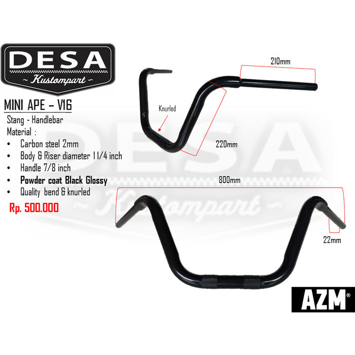 STANG CUSTOM STANG MOTOR STANG CHOPPER BOBBER STANG SM V16 MINI APE BEST QUALITY