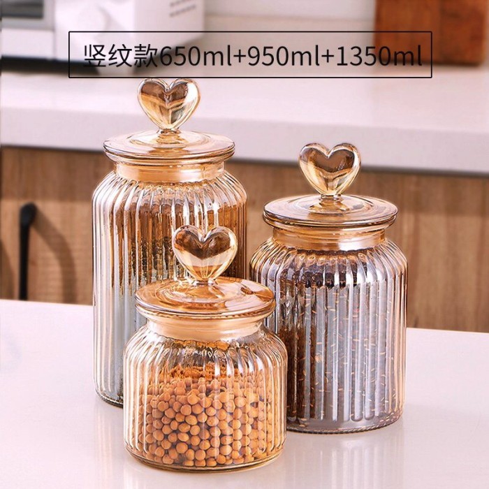 [MS] Toples Kaca Kedap Udara 1 SET 3PCS / Toples Kue Lebaran / Toples