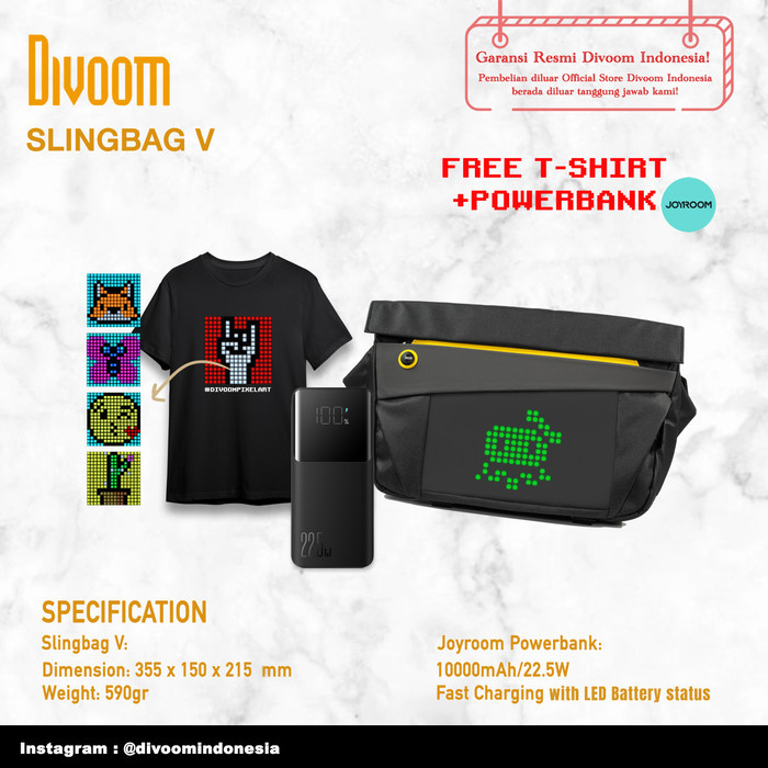 Divoom Pixoo Slingbag-V With Pixel Art Display