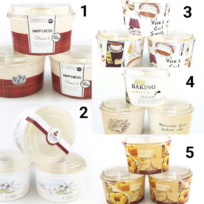 10Pcs Paper Cup Chiffon Loyang Chiffon Kertas Cup Case Chiffon Tutup