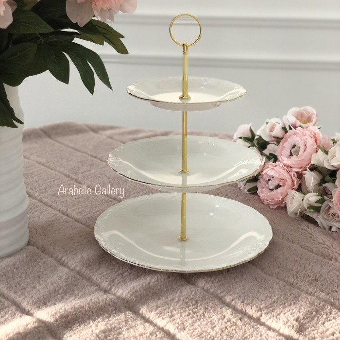 Imperial Princess 3 Tier Cake Stand tempat kue st saint james ceramic