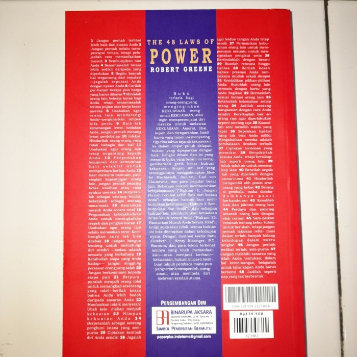 

THE 48 LAW OF POWER (48 HUKUM KEKUASAAN) BY ROBERT GREENE
