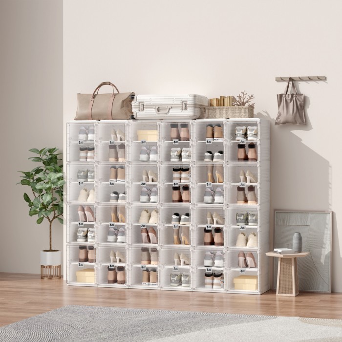 Antbox Kotak Sepatu Plastik Transparan Tebal Box Sepatu Lipat