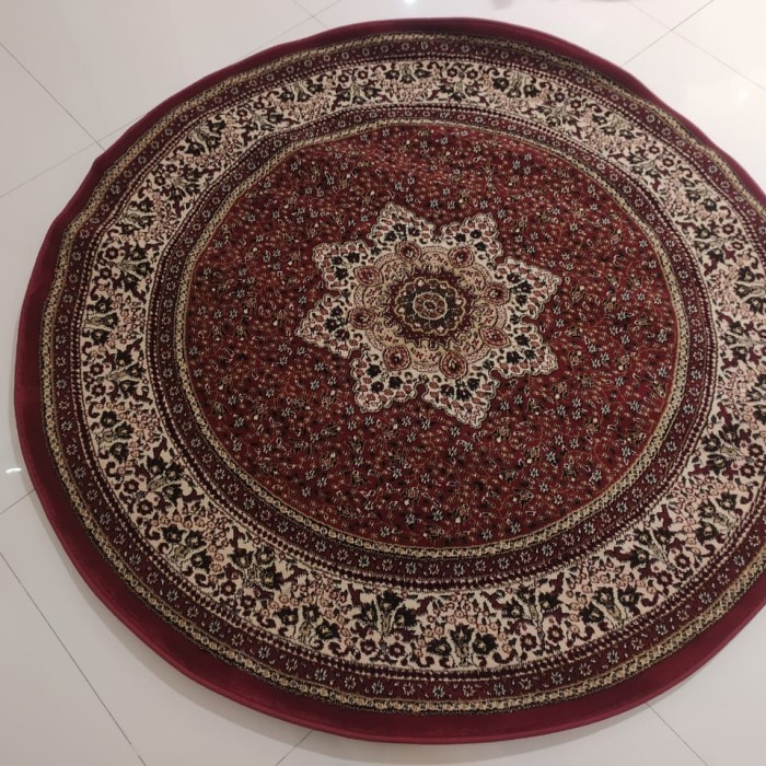 karpet permadani bulat turki motif klasic