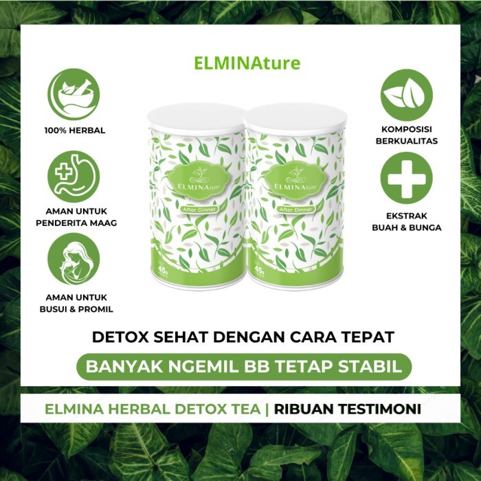 

TERLARIS ELMINA DETOX TEA - TEH DETOKS HERBAL EKSTRAK BUAH APEL GREEN TEA PELANCAR BAB MURAH!!!