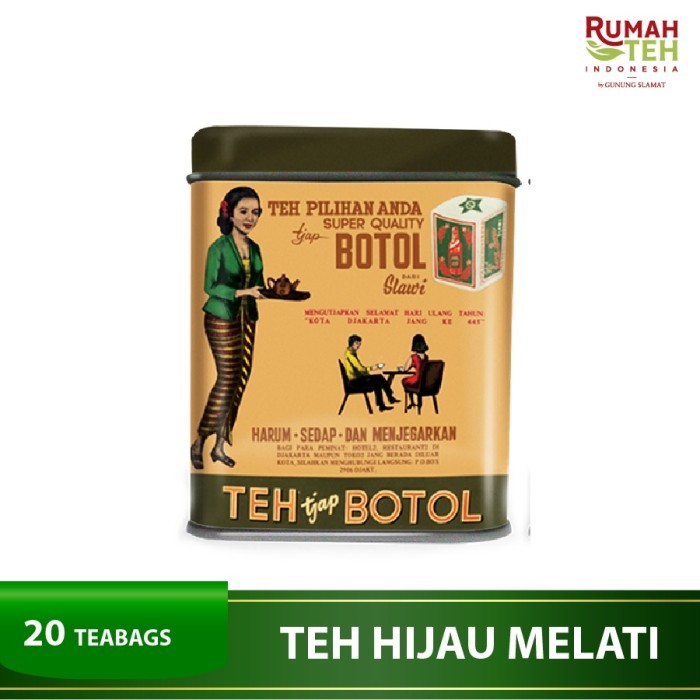 

TERLARIS TEH CELUP CAP BOTOL HIJAU AROMA MELATI VINTAGE 20 BAGS - FLOATING BAG MURAH!!! MURAH