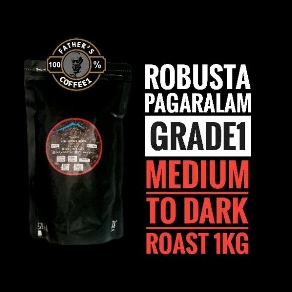 

TERLARIS KOPI ROBUSTA PAGARALAM 1 KG PROFIL MEDIUM TO DARK/ DARK ROAST KOPI SANGRAI/BIJI/BUBUK