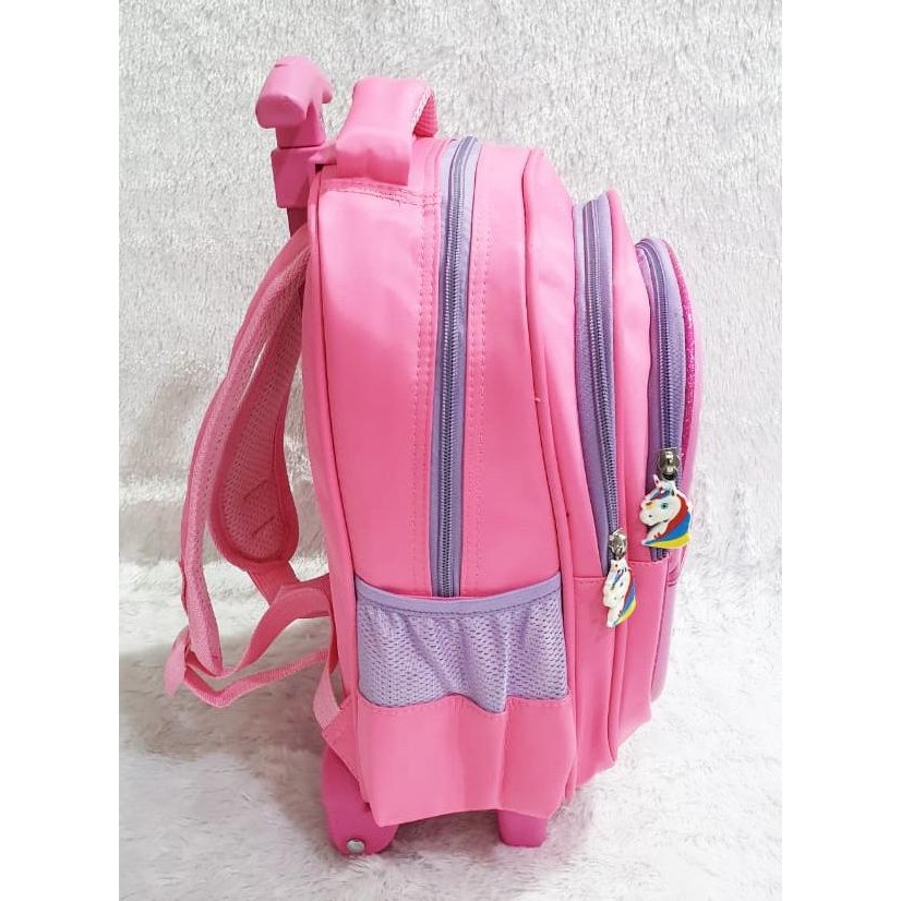 Promo TAS DORONG TROLLEY ANAK TK / PAUD UNICORN 3RES + NAME TAG Luwi 12" COD