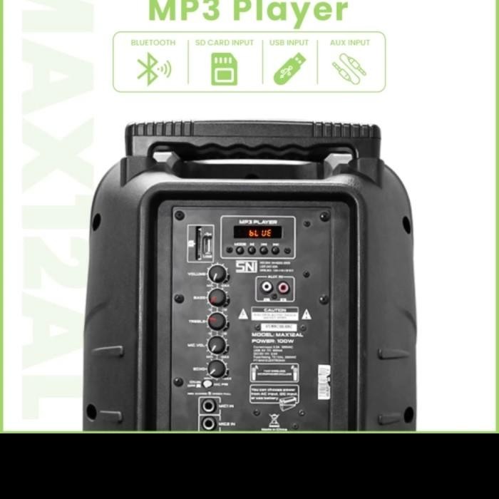 SPEAKER PORTABLE WIRELESS BARETONE MAX 12 AL BARETONE MAX 12AL 12 INCH Terbaru Berkualitas