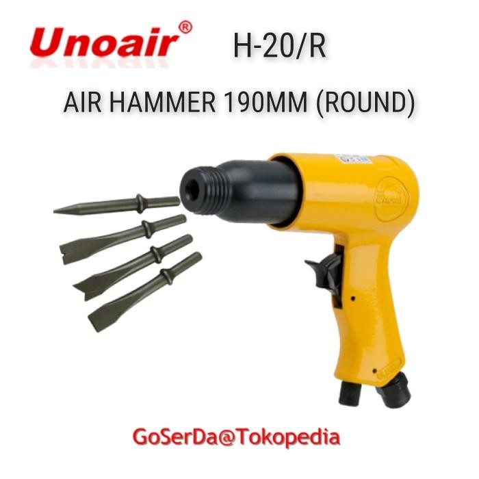UNOAIR H-20/R AIR HAMMER CHISEL 190MM ROUND | PAHAT ANGIN TAIWAN