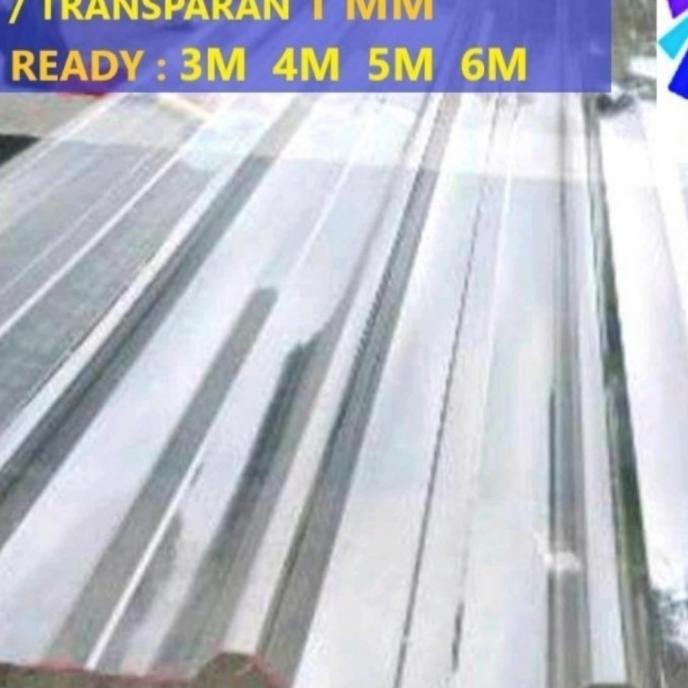 24 Meter = 8 Lbr Ukuran 3 Meter Atap Spandek/Atap Spandex Bening/Transparan 1Mm ( 3M,4M,5M,6M)