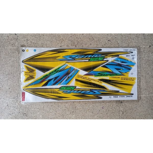 Original Impor Thailand Nova Sonic Rs New 125 Karbu Kuning Merah Nos Striping Stiker Full Set Bodi L