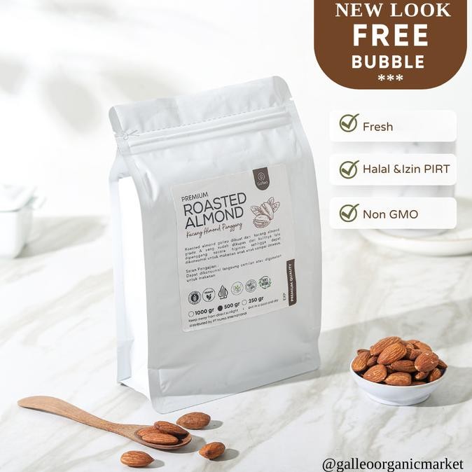 

BIG SALE KACANG ALMOND PANGGANG KUPAS 500 GR / ROASTED ALMOND GALLEO !!!!!