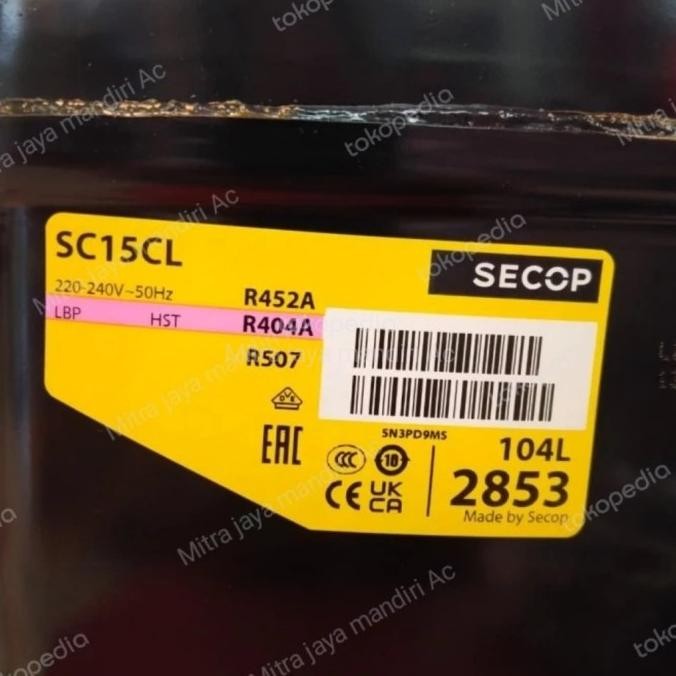 Compressor Secop Sc15Cl 1/2Pk R 404A