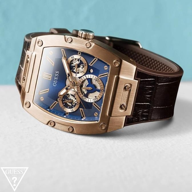 Sale Guess Gw0202G2 Original Phoenix Jam Tangan Pria Analog Brown Biru