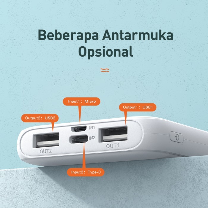 Powerbank Lcd Dual Usb Basike 10000 Mah Fast Charging Mini Murah Ori