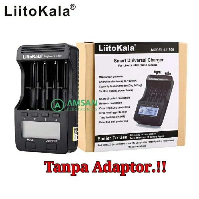 Liitokala Lii 500 Battery Capacity Test Litokala Lii500 Tanpa Adaptor
