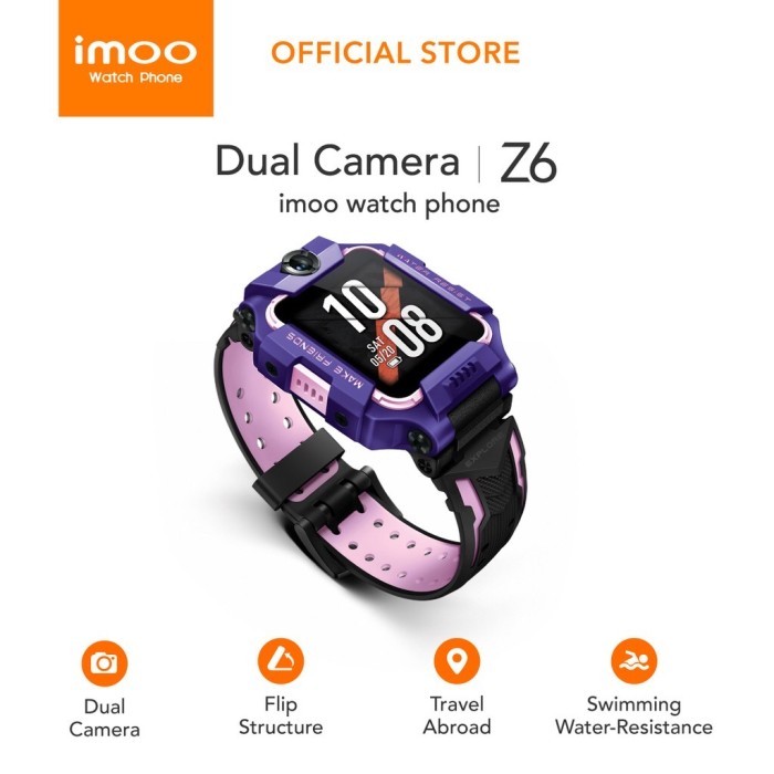 Imoo Watch Phone Z6 - Hd Video Call - Ungu Lavender - Garansi Resmi