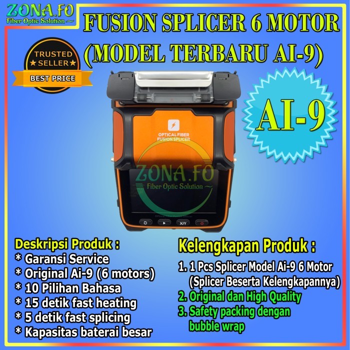Terlaris Fusion Splicer Ai9 Fiber Optic Fusion Splicer Ai-9 Original 6 Motor