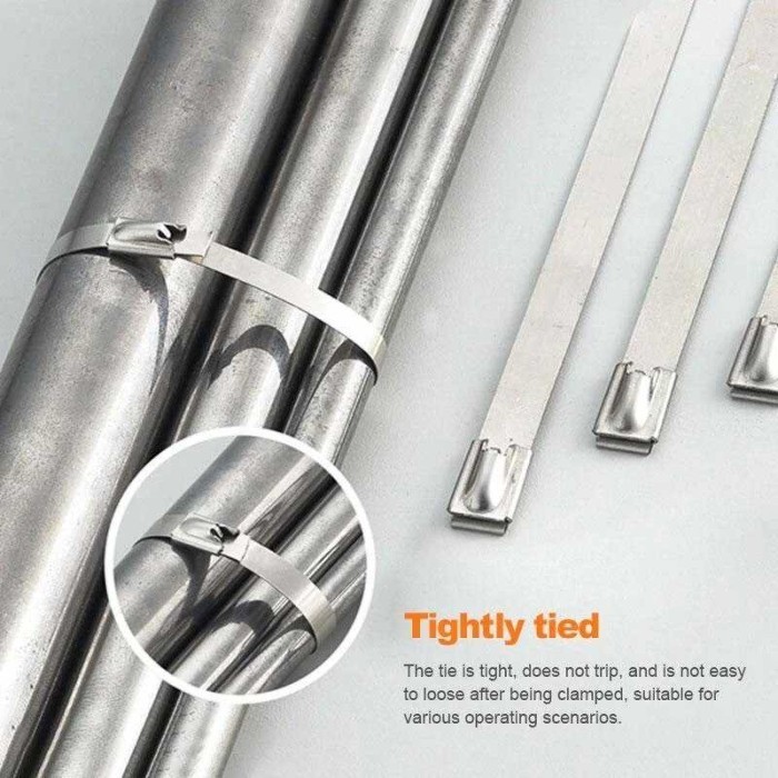 

TERLARIS! Cable Ties STAINLESS 100pcs, 25cm 45cm, SS304 Anti Karat, Tali Ripet Besi, Kabel Tis