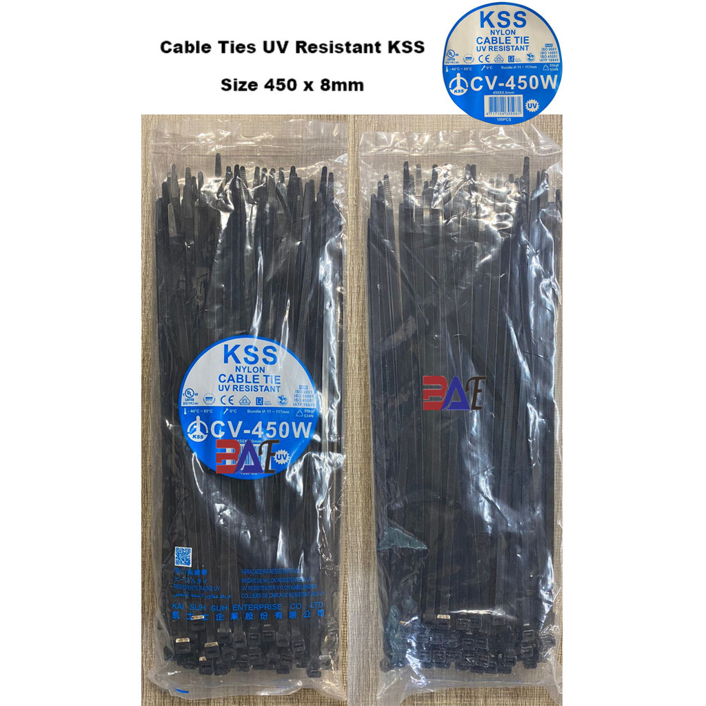 

KABEL TIES KSS UV RESISTANCE CV 450W TIE CABLE HITAM Size 450 x 8mm