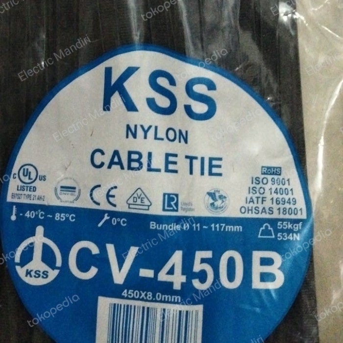 

Kabel Ties/Kabel Tis/ Cable Tie KSS CV450B (450 x 8mm) hitam
