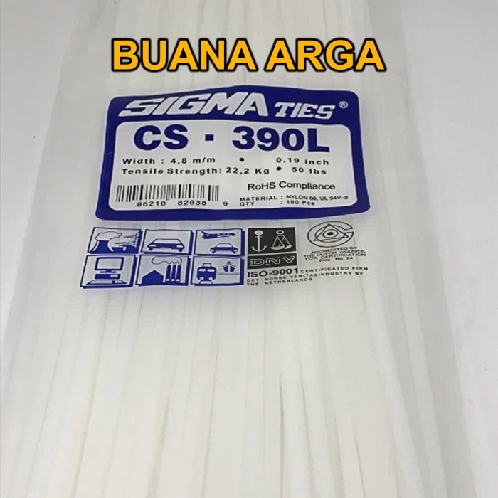 

TERLARIS! Kabel Ties Cable SIGMA 390L 39cm 390 L 4.8 Hitam atau Putih