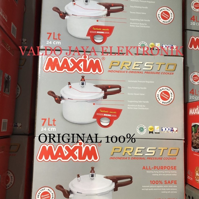MAXIM Presto 7 Liter/Panci Cepat Matang 24CM MAXIM ORIGINAL