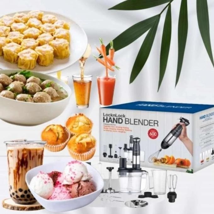 Hand Blender Mixer 12 Pcs Lock N Lock Ejm 556 Blk 600W Ori Garansi Mursidahtoko
