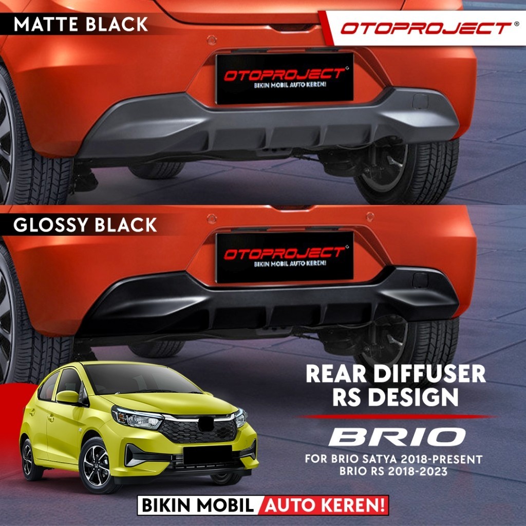 Otoproject - Rear Diffuser A.N Brio 2023 Rs Design Glossy Black | Diffuser Belakang Brio 2023