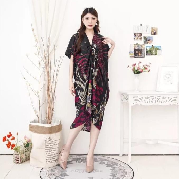 Evercloth Naima Kaftan Batik Muslim Wanita Gamis Dress Hijab Wanita Chizanofficial