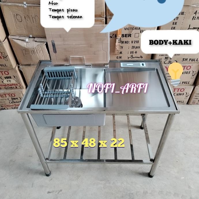 Terlaris Bak Cuci Piring Portable/Wastafel 85 Cm/Kitchen Sink Kaki Rak Tokomami23