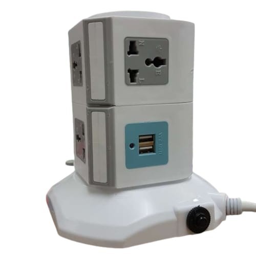 TERBARU Rak Colokan Tower USB Charge Steker Stop Kontak Listrik Terminal AC DC