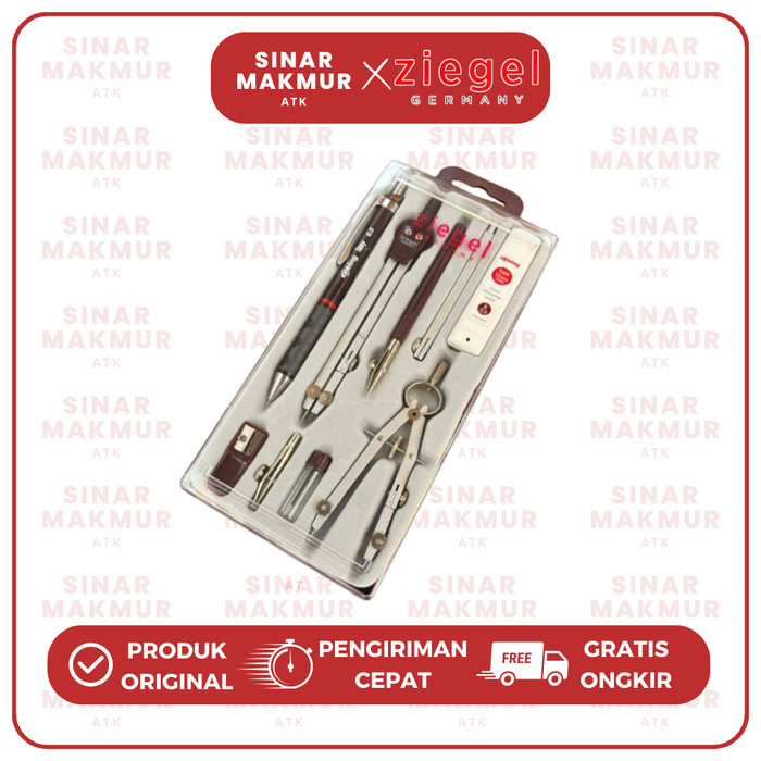 

COMPASS SET/JANGKA SET ISI 3 ROTRING ZIEGEL S03009A (SET)