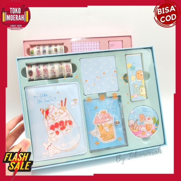 

JURNAL 7 IN 1 BOBA KELINCI PAKET ALAT TULIS KADO BUKU PULPEN MURAH COD