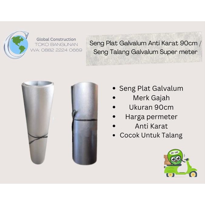 ready seng plat galvalum anti karat 90cm / seng talang galvalum super meter