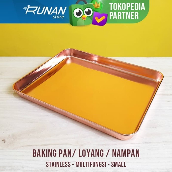 Loyang Oven Rose Gold 24X18Cm Cookie Baking Pan Loyang Kue Nampan Pink