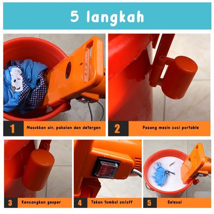 MESIN CUCI PORTABLE MESIN CUCI EMBER RECLEAN REWASH LAYAR DIGITAL