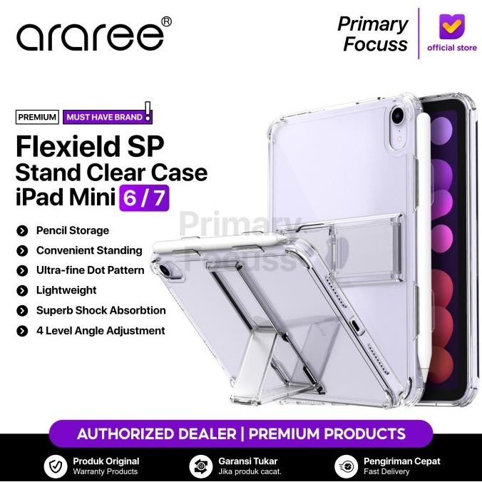 

Terlaris Araree Case Ipad Mini 7 6 2021 2024 Araree Flexield Sp With Pencil Holder Clear Stand Kickstand Protective Cover Casing - Primary Focuss Ready Stok