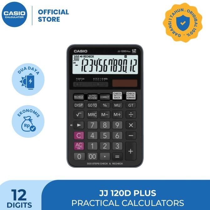 

Casio JJ-120D Plus - Kalkulator Toko / Dagang - Fungsi Cek - 12 Digit