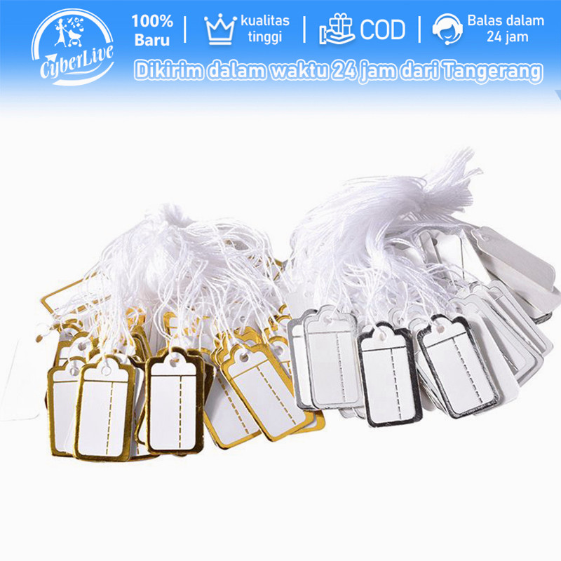

500Pc Label Harga Baju Jewelry Price Tag Hang Price Label Diplay Tag With Hanging Tring