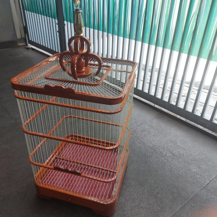 sangkar oval sangkar Anis sangkar kenari kayu jati ruji fiber