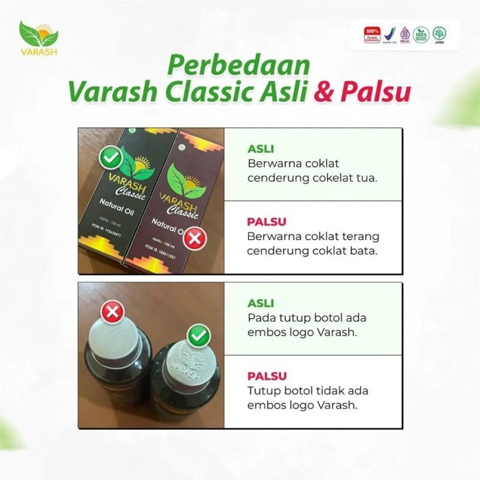 MINYAK VARASH CLASSIC NATURAL OIL 100ML ORIGINAL 100%