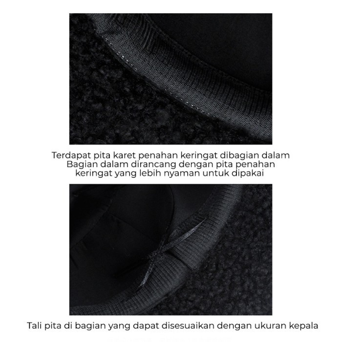 Bucket Hat Pria Wanita Korea Motif HaiTalentoM Bahan Kain Wol Bulu