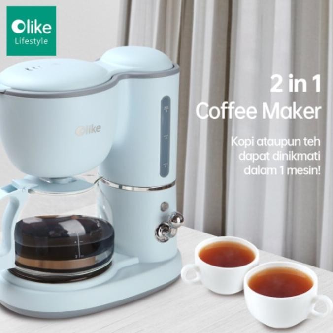 Olike Coffee Maker, 2 In 1 Coffe Maker, Mesin Kopi Olike Original Jilbabputih2