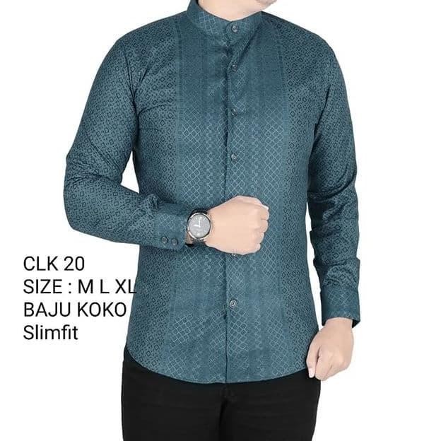 Baju Koko Pria Slim Fit Kemeja Koko Slim Fit Clk20 Hidayahjumat