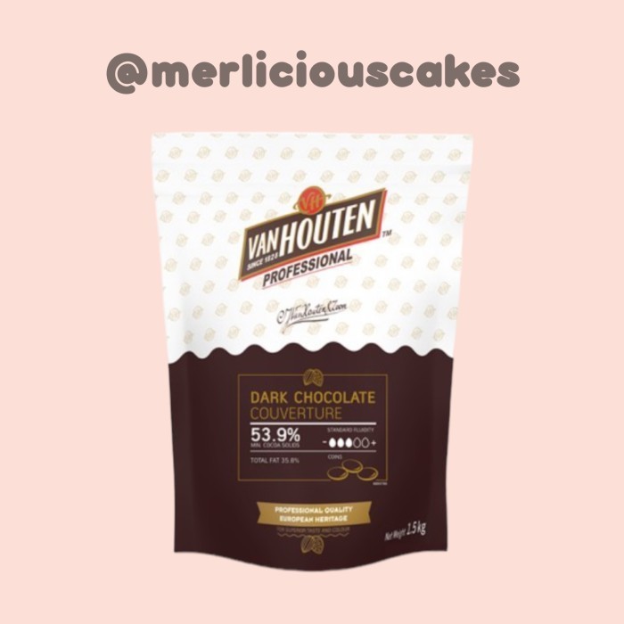 

;&;&;&;&] INSTANT COURIER ONLY 1,5 Kg Van Houten Dark Chocolate Couverture 53,9% Chocolate Coins