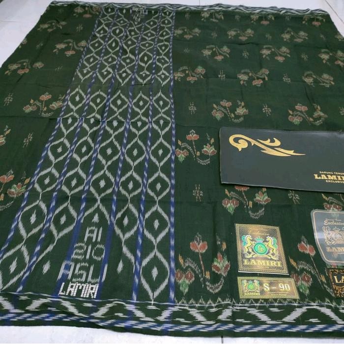 Best Seller Sarung Lamiri Mst S90 Jahit Tengah - Original Penenun - Dewasa, Kain, Pria, Hijau,