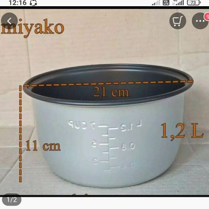 {{{{{{] panci Reskuker ukuran 1.2 Ltr Miyako