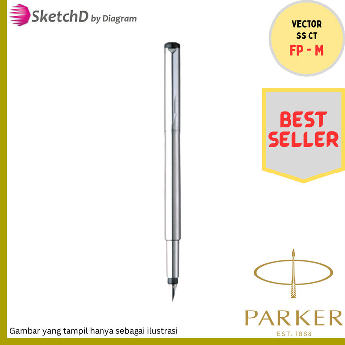 

Parker Vector 1 FP Stainless Steel Chrome Tip - Fountain Pen